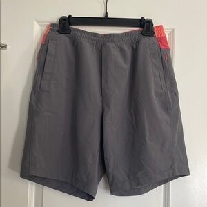 Gray and peach Athletic Shorts with a liner